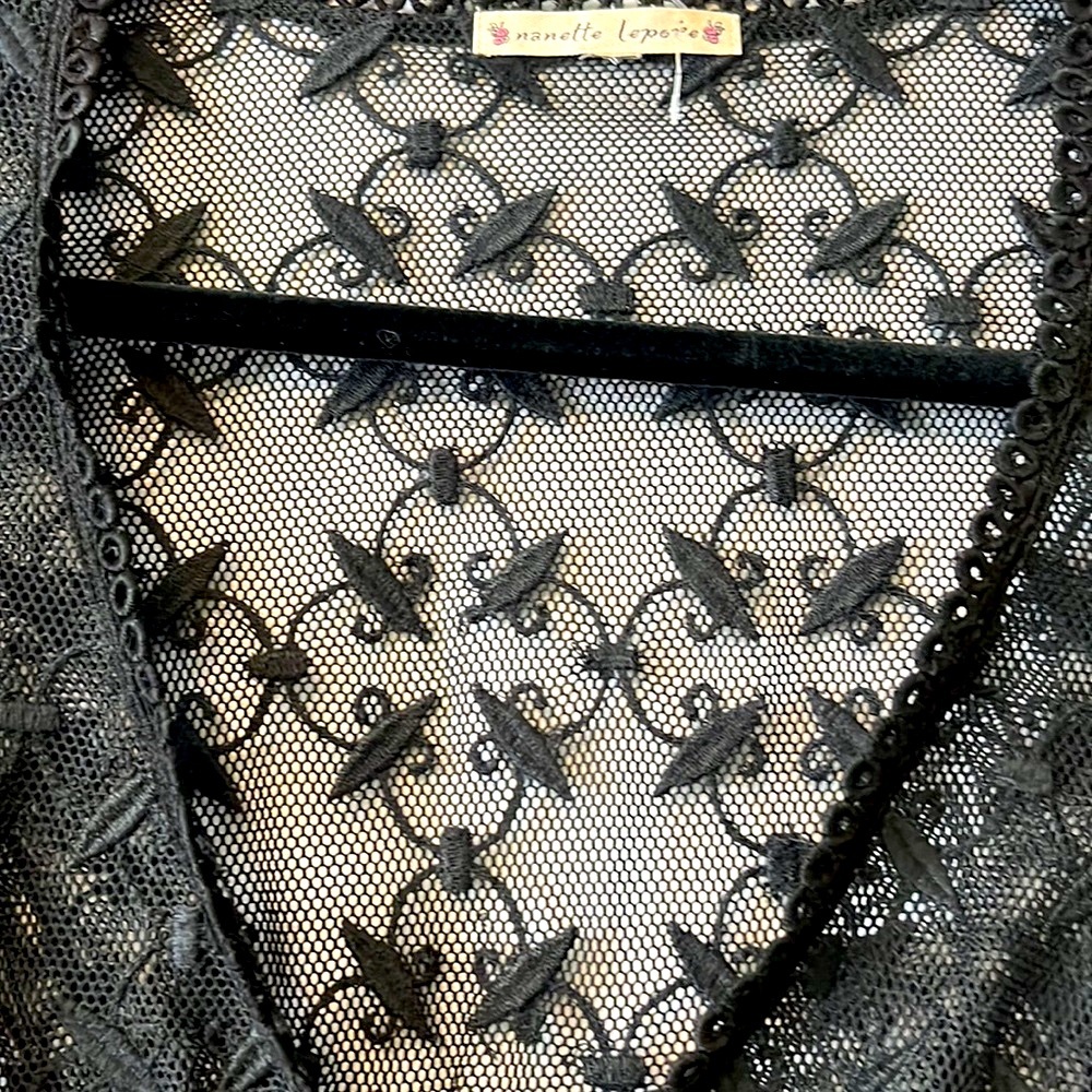 Nanette Lepore Lace Embroidered Sheer Top - Picture 10 of 10